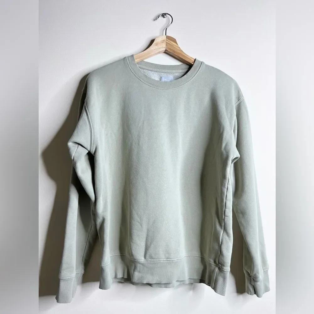 Aritzia TNA Cozy AF Fleece Crew Sweatshirt Mint Green Size Small - Picture 2 of 10
